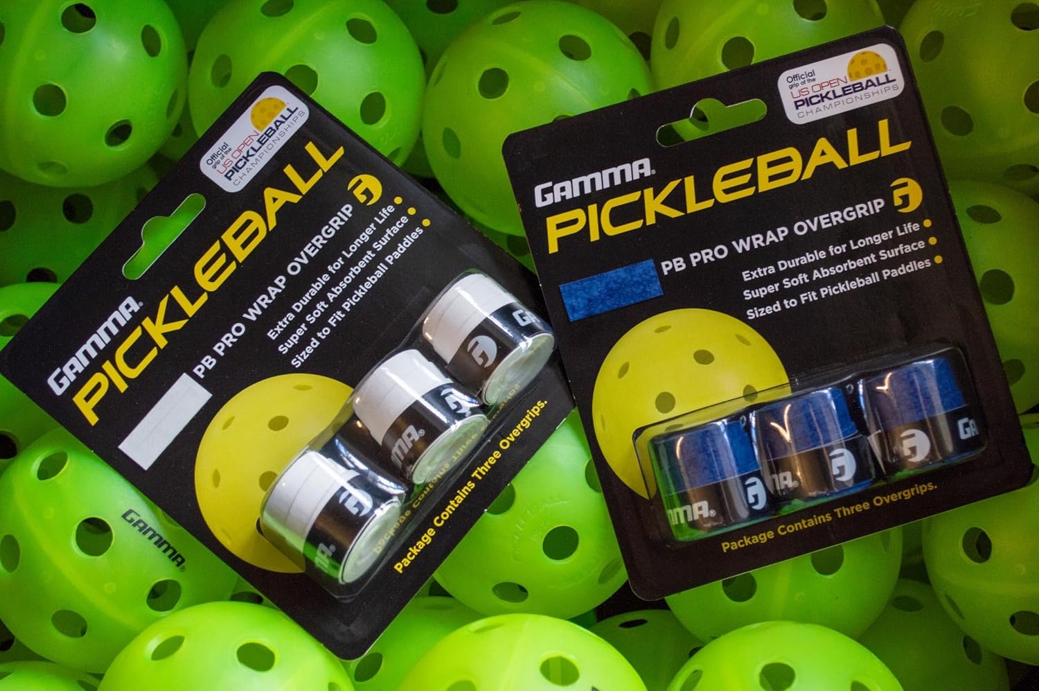 image:imageGamma Pickleball Pro Wrap Overgrip Tacky Durable Soft Moisture Absorbent Paddle OG Badminton Padel Racket Grip Multiple Colors Versatile for All Skill Levels NeonBlue
