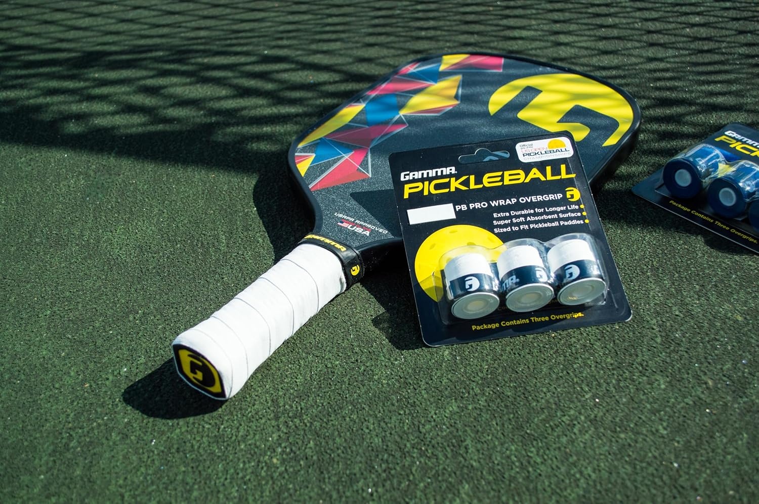image:imageGamma Pickleball Pro Wrap Overgrip Tacky Durable Soft Moisture Absorbent Paddle OG Badminton Padel Racket Grip Multiple Colors Versatile for All Skill Levels NeonWhite