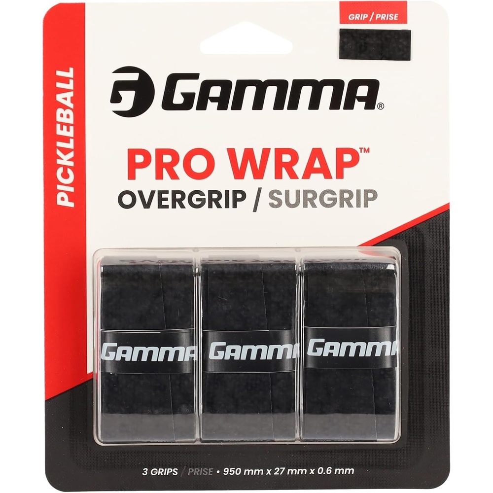 image:imageGamma Pickleball Pro Wrap Overgrip Tacky Durable Soft Moisture Absorbent Paddle OG Badminton Padel Racket Grip Multiple Colors Versatile for All Skill Levels NeonBlack
