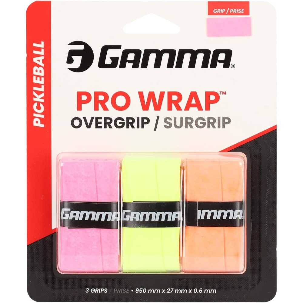 image:imageGamma Pickleball Pro Wrap Overgrip Tacky Durable Soft Moisture Absorbent Paddle OG Badminton Padel Racket Grip Multiple Colors Versatile for All Skill Levels NeonNeon