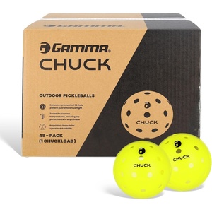 image:imageGAMMA Chuck Outdoor Pickleballs Symmetrical 38Hole Design USAPA Approved for Tournament Play Durable AllWeather Endurance Consistent Flight Enhanced Speed Competitive amp Practice48 Pack
