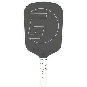 image:imageGAMMA RCF Obsidian Pickleball Paddle Raw Carbon Fiber 10mm 13mm and 16mm Options Comfortable Molded Foam Handle Sleak Design Customizable Handle Weight SystemObsidian 16