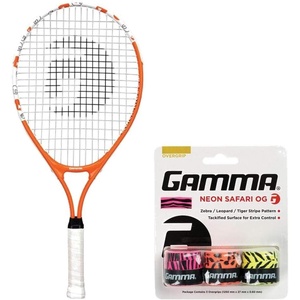 image:imageGamma Quick Kids 23 Inch Junior Tennis Racquet Set or Kit Bundled with a 3Pack of Gamma Neon Safari Overgrips for Kids
