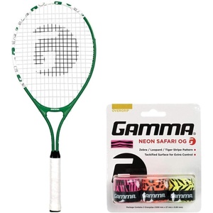image:imageGamma Quick Kids 25 Inch Junior Tennis Racquet Set or Kit Bundled with a 3Pack of Gamma Neon Safari Overgrips for Kids