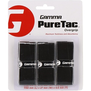 image:imageGamma Sports PureTac Tennis Overgrip Extra Tacky Racquet OG Moisture Absorbent Packs Available Superior Playability Racket Pickleball Platform Badminton PaddleBlack