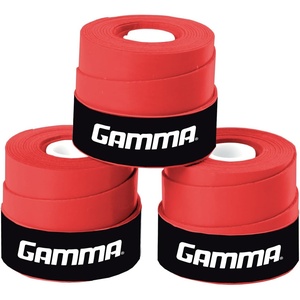 image:imageGamma Sports Supreme Overgrip for Tennis Pickleball Squash Badminton and Racquetball Racquets 3Pack Red