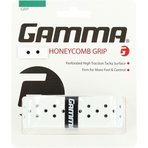 image:imageGamma Sports Tennis Honeycomb Replacement Grip Firm Feel Moisture Wicking Surface Durable Mulitple Colors Racket Racquet Grip High Traction Surface VersatileWhite
